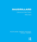 Read Pdf Baudrillard (RLE Social Theory)