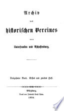 Archiv des Historischen Vereins von Unterfranken und Aschaffenburg