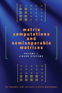 Matrix Computations and Semiseparable Matrices pdf