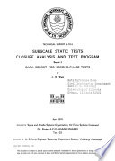 Subscale Static Tests Closure Analysis And Test Program