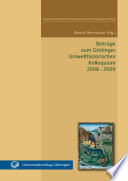 Beiträge zum Göttinger Umwelthistorischen Kolloquium 2008-2009