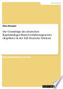Die Grundzüge des deutschen Kapitalanleger-Musterverfahrensgesetzes (KapMuG) & der Fall Deutsche Telekom