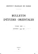 Bulletin d'études orientales
