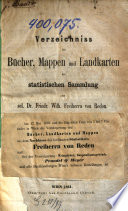 Verzeichnis der Bücher, Mappen und Landkarten der statistischen Sammlung des sel. Dr. Friedr. Wilh. Freiherrn von Reden