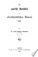 Die zwölf Artikel der oberschwäbischen Bauern 1525