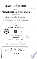 Jahrbücher für philologie und paedogogik