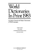 World Dictionaries In Print 1983