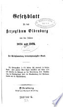 Gesetzsammlung für das Herzogthum Oldenburg