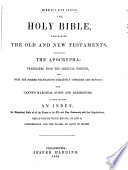 The Holy Bible  Containing the Old and New Testaments  Together with the Apocrypha