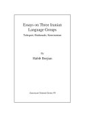 Read Pdf Essays on Three Iranian Language Groups