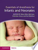 Essentials Of Anesthesia For Infants And Neonates