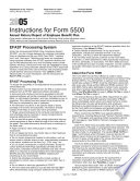 Instructions For Form 5500 Annual Report Return Of Employee Benefit Plan