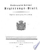Grossherzoglich-Badisches Staats- und Regierungs-Blatt