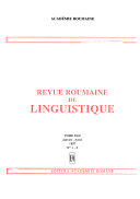Revue Roumaine De Linguistique