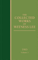 Read Pdf The Collected Works of Witness Lee, 1965, volume 3