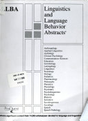 Linguistics And Language Behavior Abstracts