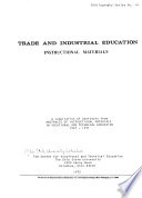 Trade And Industrial Education Instructional Materials