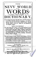 The new world of words  or a General English dictionary