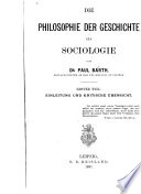 Die philosophie der geschichte als sociologie