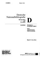 Deutsche Nationalbibliographie und Bibliographie der im Ausland erschienenen deutschsprachigen Veröffentlichungen