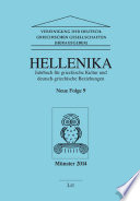 Hellenika. Jahrbuch für griechische Kultur und Deutsch-Griechische Beziehungen. Neue Folge 9