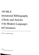 Mla International Bibliography Of Books And Articles On The Modern Languages And Literatures