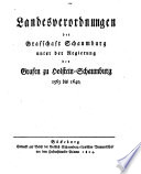Schaumburg-Lippische Landesverordnungen