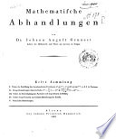 Mathematische Abhandlungen 1. Sammlung von Johann August Grunert