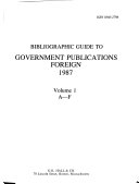 Bibliographic Guide To Government Publications