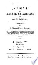 Zeitschrift für österreichische Rechtsgelehrsamkeit und politische Gesetzkunde