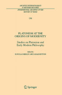 Read Pdf Platonism at the Origins of Modernity