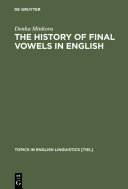 Read Pdf The History of Final Vowels in English