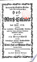 Herzoglich-Sachsen-Gotha- und Altenburgischer Hof- und Adreß-Kalender