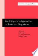 Contemporary Approaches To Romance Linguistics