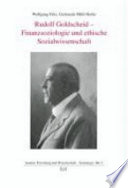 Rudolf Goldscheid - Finanzsoziologie und ethische Sozialwissenschaft