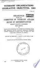 Veterans  Organizations Legislative Objectives  1963