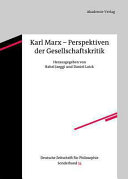 Karl Marx - Perspektiven der Gesellschaftskritik