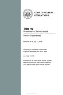 2018 CFR Annual Print Title 40 Protection of Environment - Part 60 (Appendices)