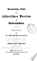 Vaterländisches archiv des Historischen vereins für Niedersachsen