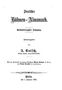 Deutscher bühnen-almanach