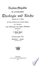 Realencyklopädie für protestantische theologie und kirche