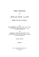Read Pdf The History of English Law Before the Time of Edward I