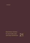 Read Pdf Masters Theses in the Pure and Applied Sciences