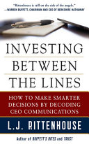 Read Pdf Investing Between the Lines: How to Make Smarter Decisions By Decoding CEO Communications