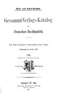 Gesammt-Verlags-Katalog des deutschen Buchhandels