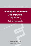 Read Pdf Theological Education Underground, 1937-1940