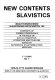 Inverhaltsverzeichnisse Slavistischer Zeitschriften