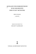 Quellen und Forschungen zur Geschichte der Stadt Münster