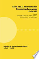 Akten des XI. Internationalen Germanistenkongresses Paris 2005