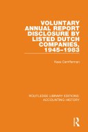 Read Pdf Voluntary Annual Report Disclosure by Listed Dutch Companies, 1945-1983